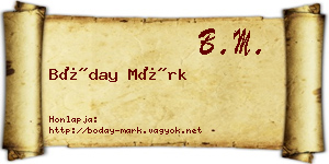 Bóday Márk névjegykártya